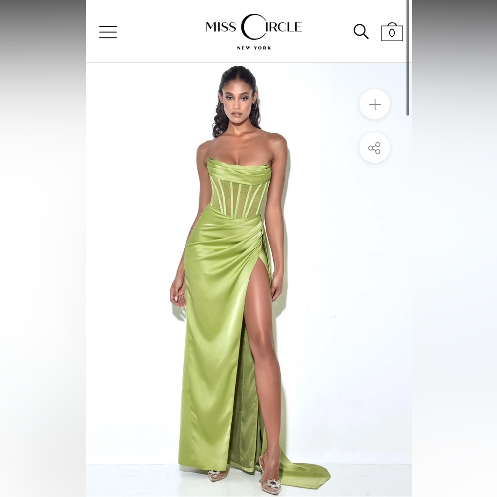 Miss Circle Slit Satin Corset Gown